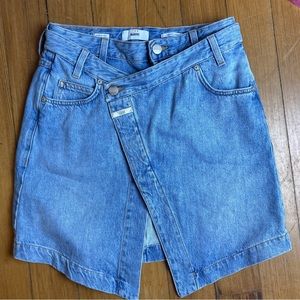 Closed Denim Double Layer Denim Asymmetrical Mini Skirt 25
